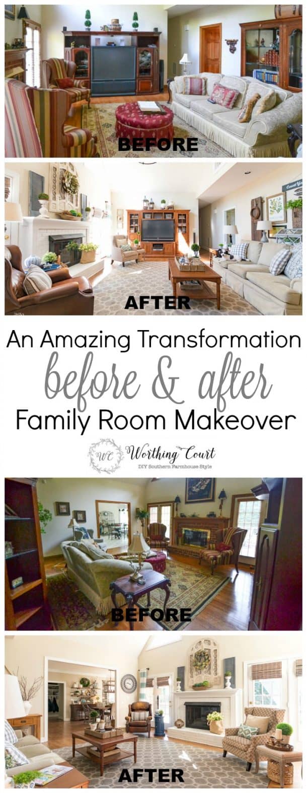 Family Room Tour - Before And After - Worthing Court | DIY Home Decor ...