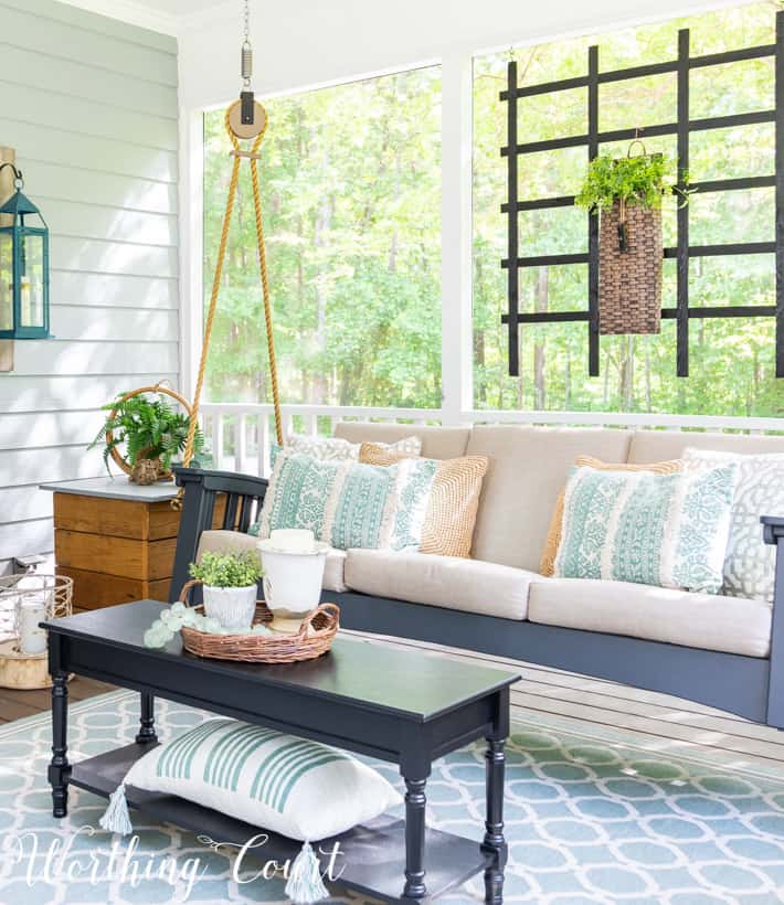 porch swing and aqua accessories