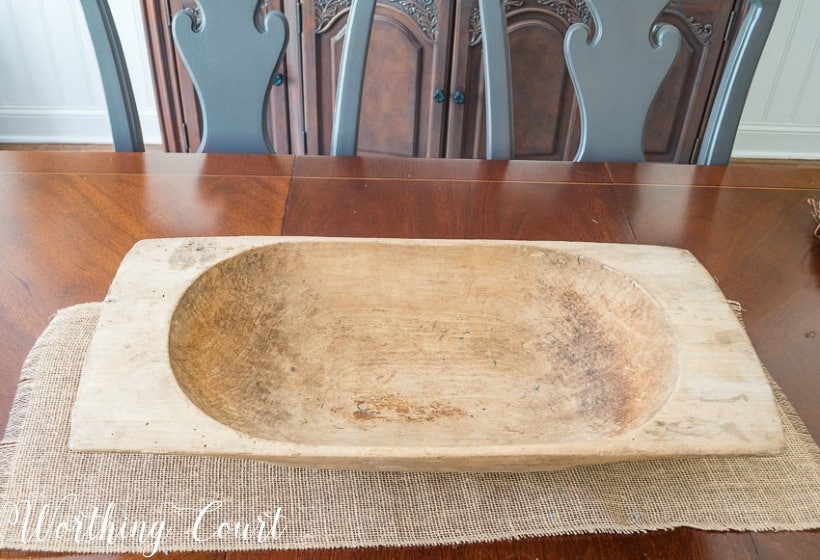 Empty wooden dough bowl.