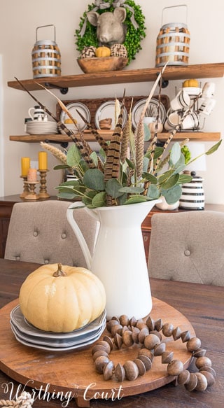 KISS Fall Decorating – Rustic Farmhouse Fall Shelves And Centerpiece