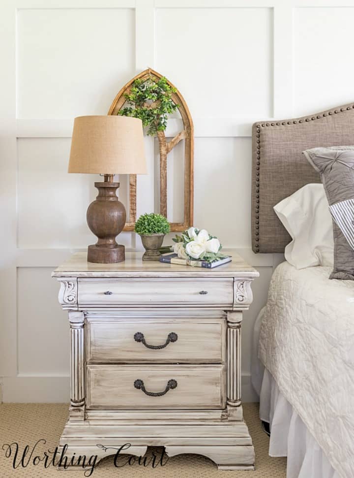 white with brown glaze diy painted nightstand