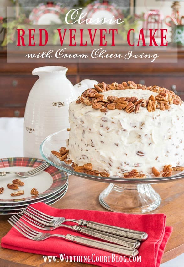 Classic Red Velvet Cake With Cream Cheese Icing poster.
