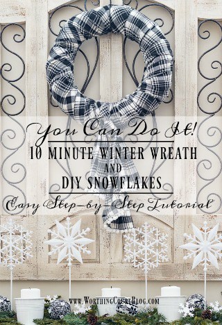 How To Make A Fast And Easy Winter Wreath And DIY Snowflake Display