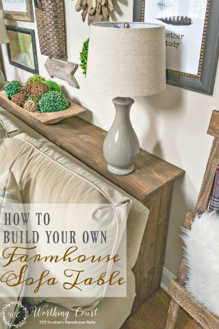 One More Problem Solved In My Family Room – How To Build A Farmhouse Sofa Table