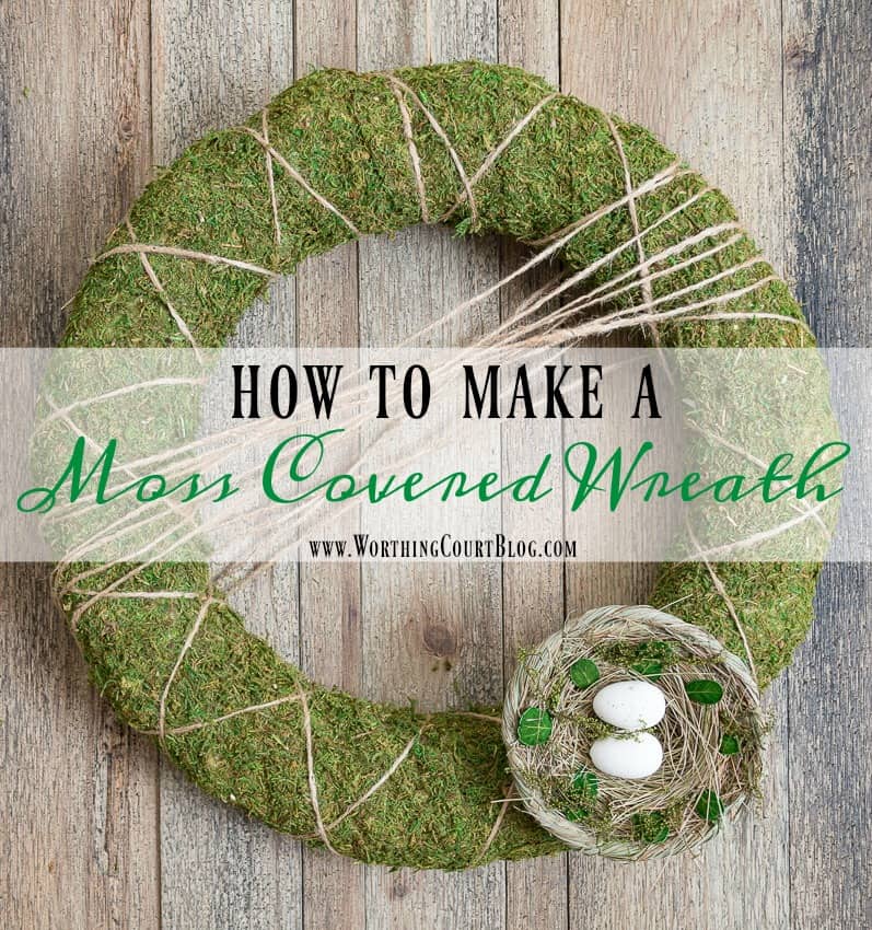 How To Make A Moss Covered Wreath || Worthing Court graphic.