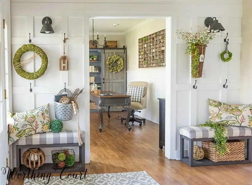 foyer wall with opening looking into home office