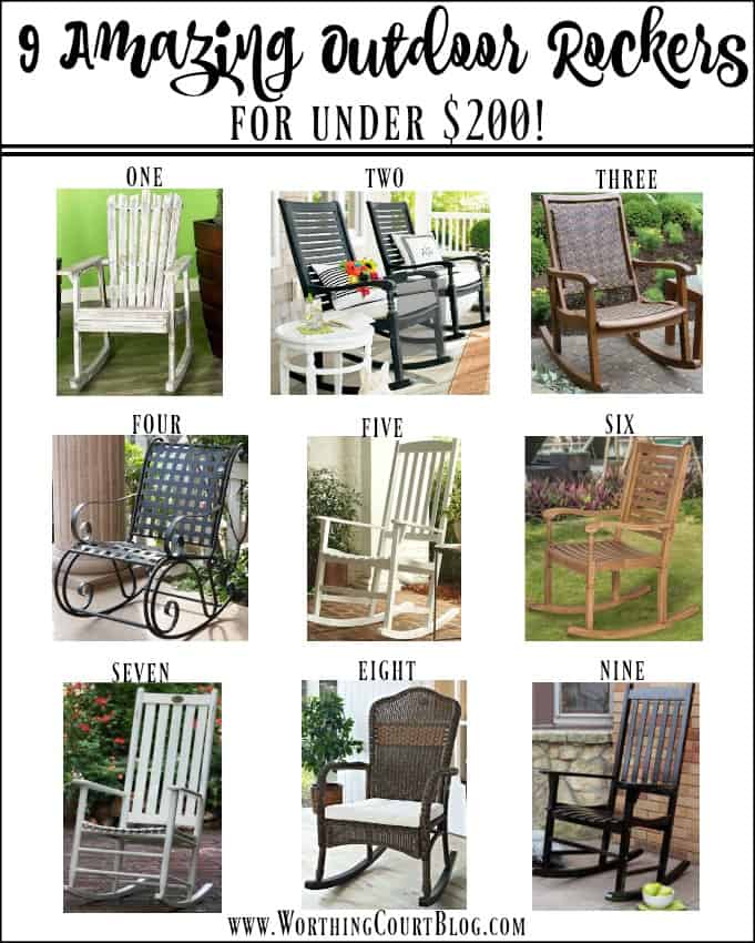 9 Amazing Outdoor Rocking Chairs For Under $200! graphic