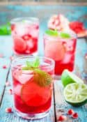glass of pomegranate lemonade
