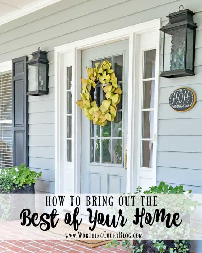 front door with magnolia wreath