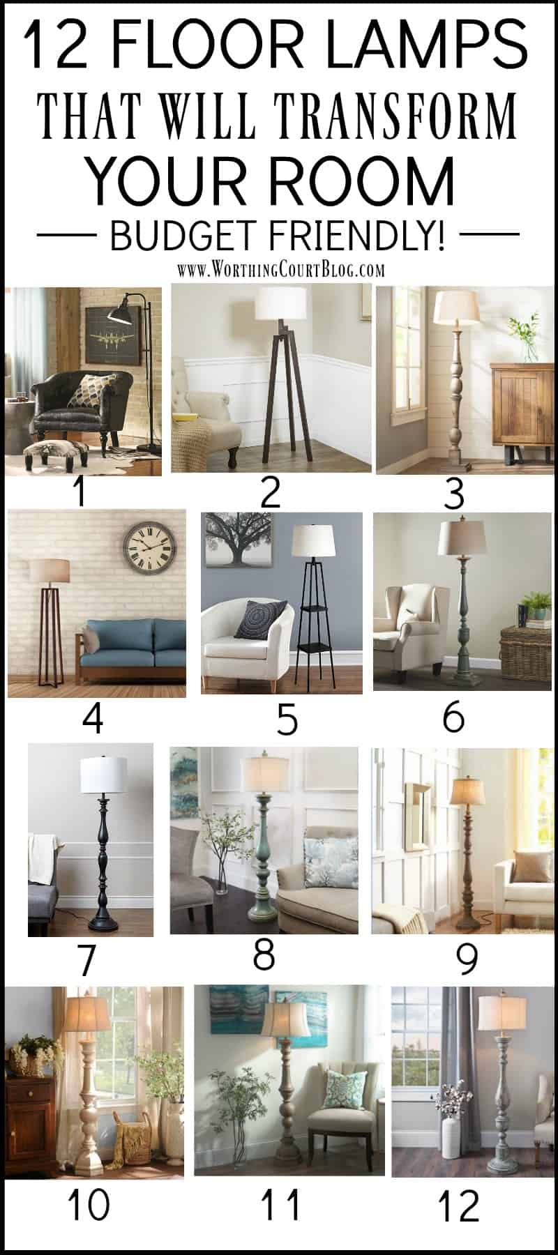 12 Budget Friendly Floor Lamps || Worthing Court