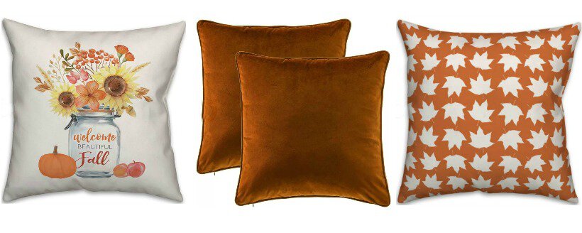 copper colored pillows