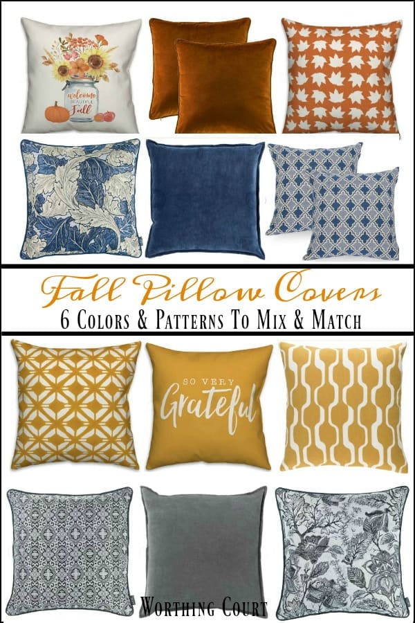 6 groups of fall pillow covers to mix and match