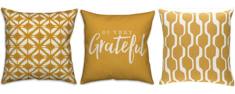 mustard colored fall pillow covers