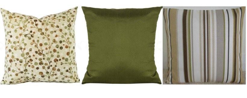 green fall pillow covers