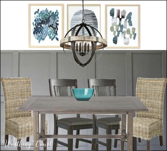 A Modern Coastal Farmhouse Style Dining Room Makeover In Our Beach Condo