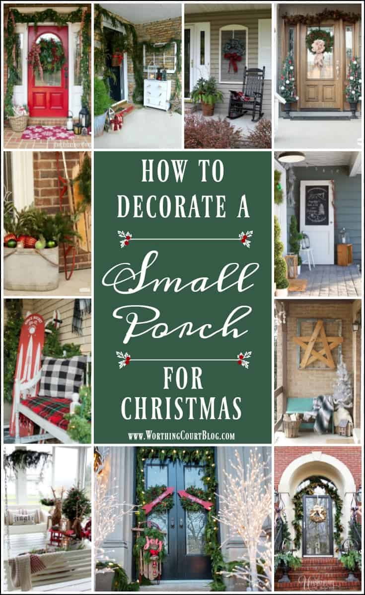How To Decorate A Small Front Porch For Christmas graphic.