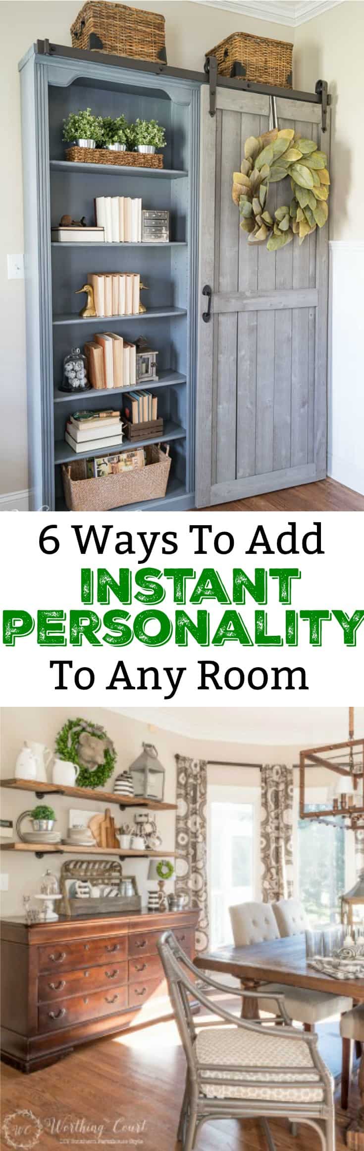 6 Ways To Add Instant Personality To Any room graphic.