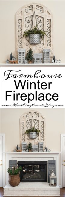 My Farmhouse Winter Fireplace graphic.