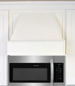 Idea for a non functioning hood above a microwave #rangehood #kitchenremodel #kitchenmakeover #diy