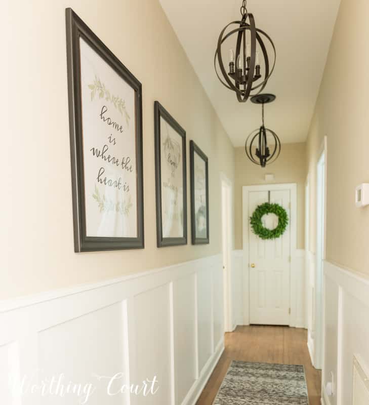 hallway with board and batten wall