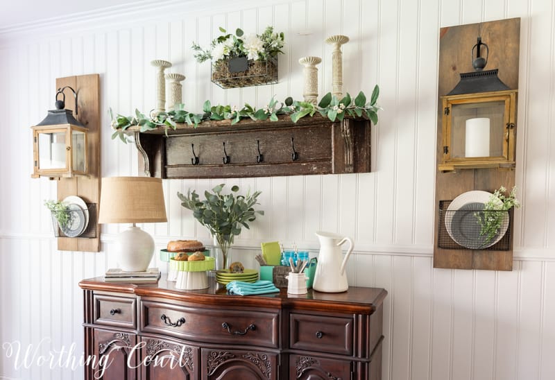 Dessert bar using a large and small pedestal from the #TrishaYearwood Collection at #TractorSupply #springdecor #springdecoratingideas #centerpieceideas #aqua #limegreen #HomeDecor #SouthernStyle #dessert #cake #dessertbar #hospitality