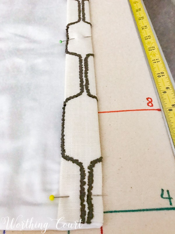 How To Make A Lined, Flat Drapes Just Like The Pros Do - It's Easy! How to create a professional side hem on drapery panels. #drapesforlivingroom #curtains #draperies #draperypanels #diydrapes #diycurtains #drapetechniques #drapesforslidingglassdoors #windowdrapes