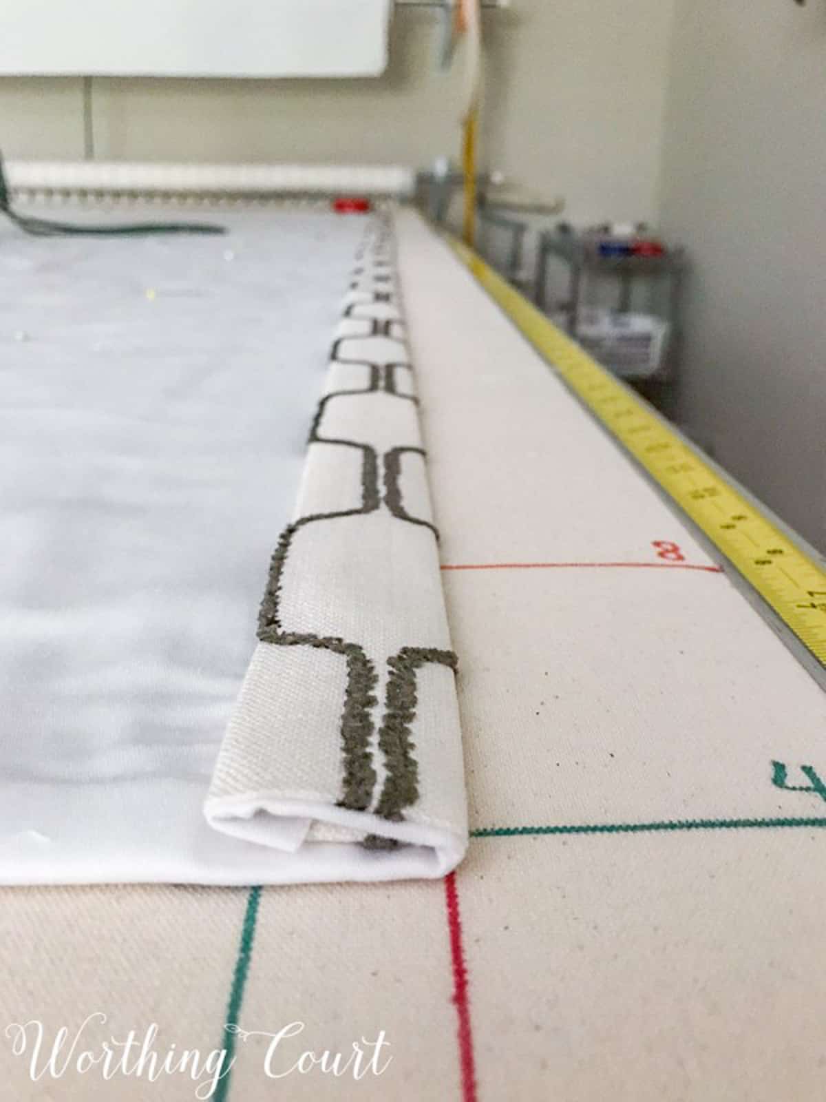 in process image of making lined curtains