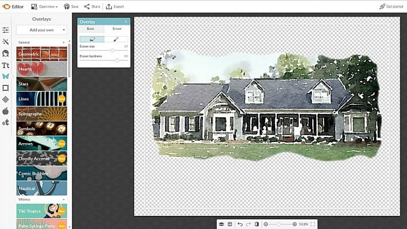 Creating the background of the house in the watercolor.