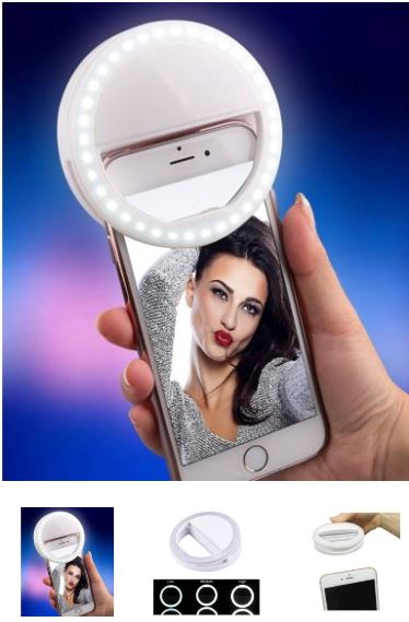 Clip on ring light for selfies. #iphone #android #selfie #iphonegadget #androidgadget