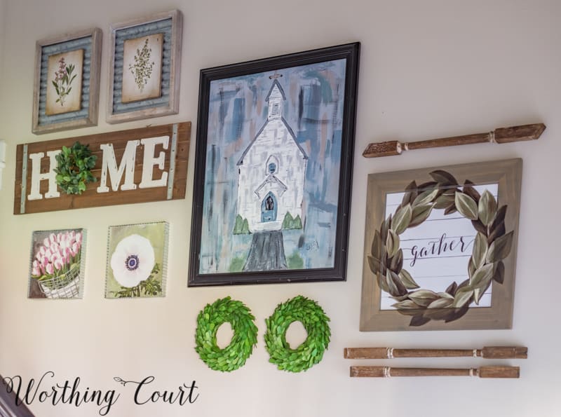 Gallery walls are the perfect place to add unusual elements. #worthingcourtblog #gallerywallrockstar #unexpectedwalldecor