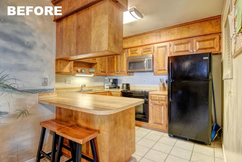 Galley kitchen before makeover