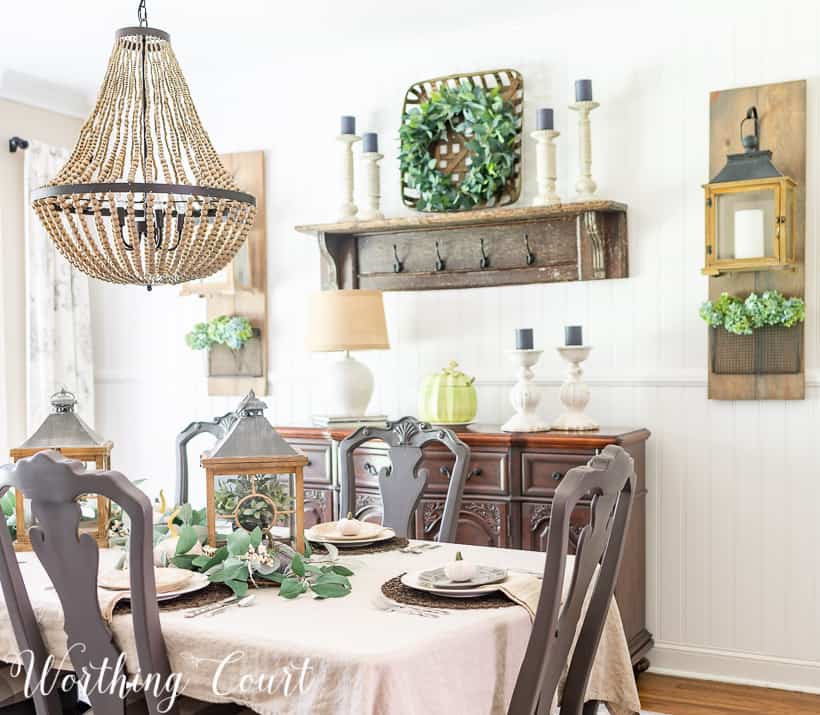 neutral fall dining room decor