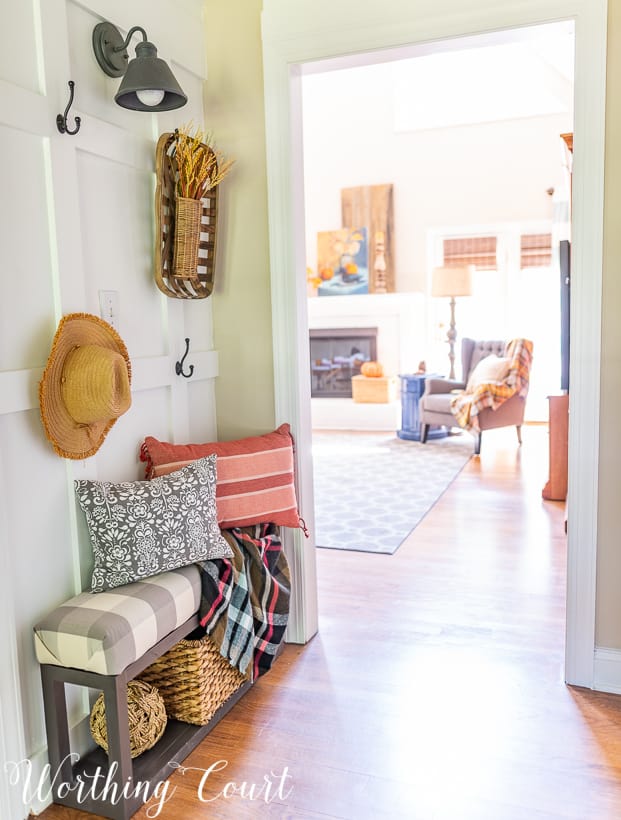 photo of family room located right off of a foyer