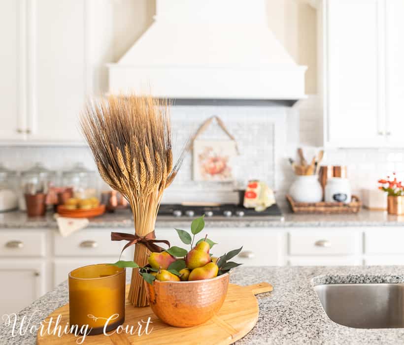 kitchen with fall decorations