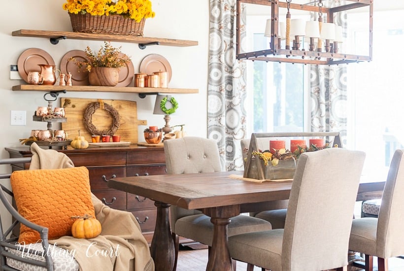 Decorating For Fall With Copper In My Breakfast Room + A Video Tour