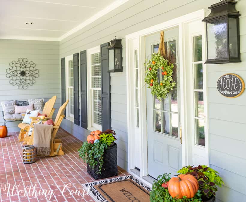 Looking down the long front porch.