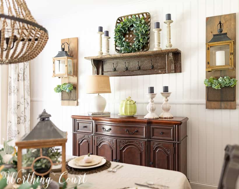 neutral fall dining room decor