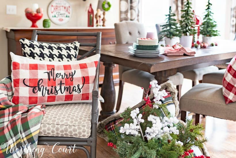 red and green Christmas decorations