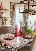 Red, green and white Christmas table