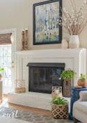 living room decorated with neutral modern farmhouse decor