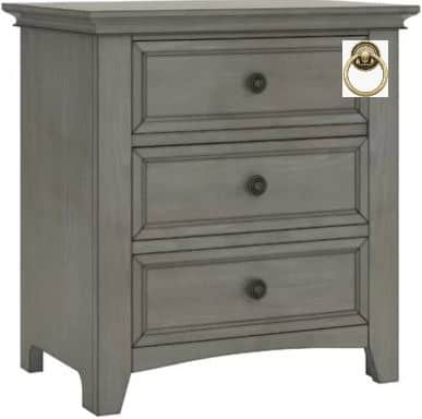 gray nightstand with three drawers