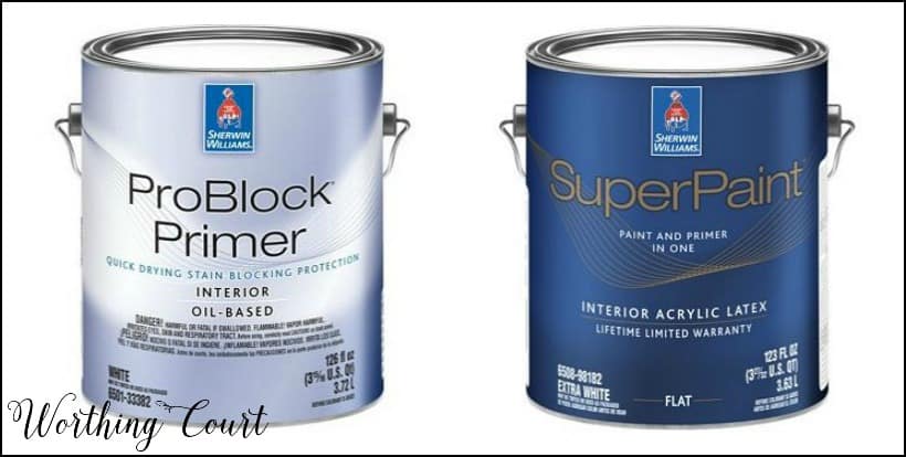 Sherwin Williams primer and paint