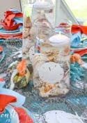 blue and turquoise outdoor tablescape