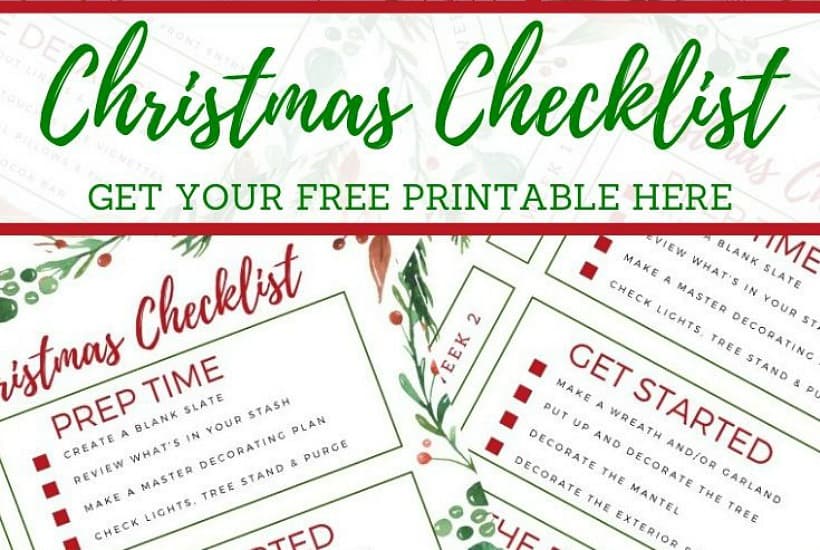 Christmas Checklist Free Printable graphic.