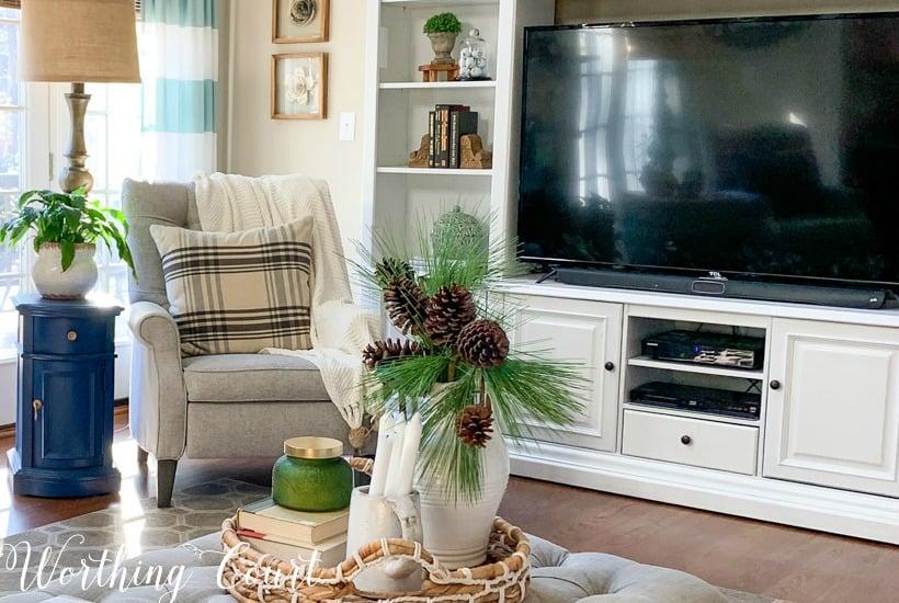 living room winter decor