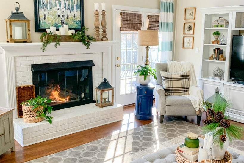 living room winter decor