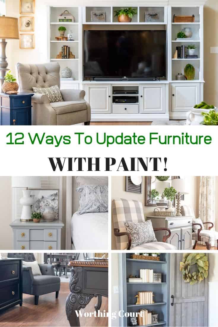 12 Ways To Update Furniture With Paint poster.