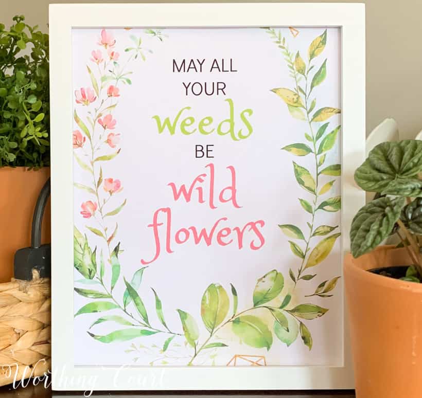 May All Your Weeds Be Wild flowers graphic.