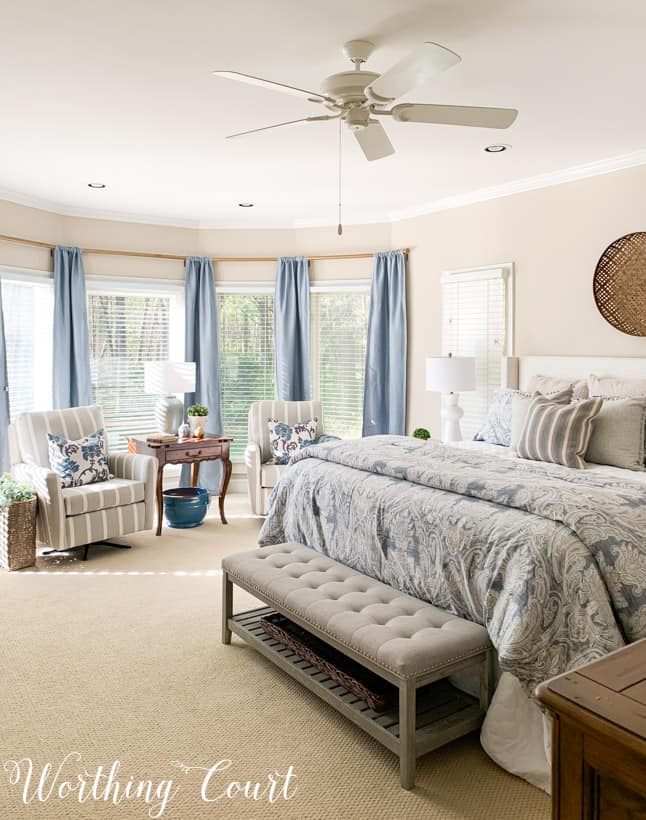 bay window in a bedroom