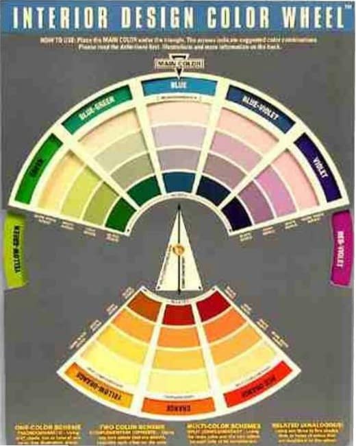 Color wheel for interior design tool.